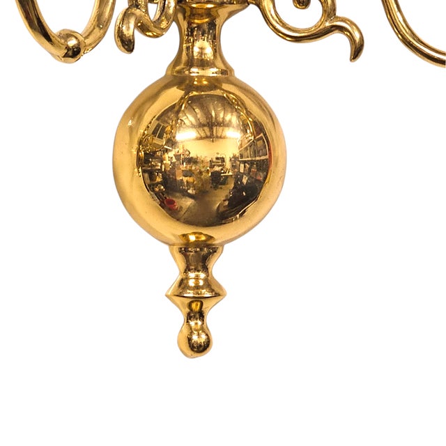 Vintage Ethan Allen Brass Wall Sconces 8" Pair - Classic Candleholders For Sale - Image 10 of 13