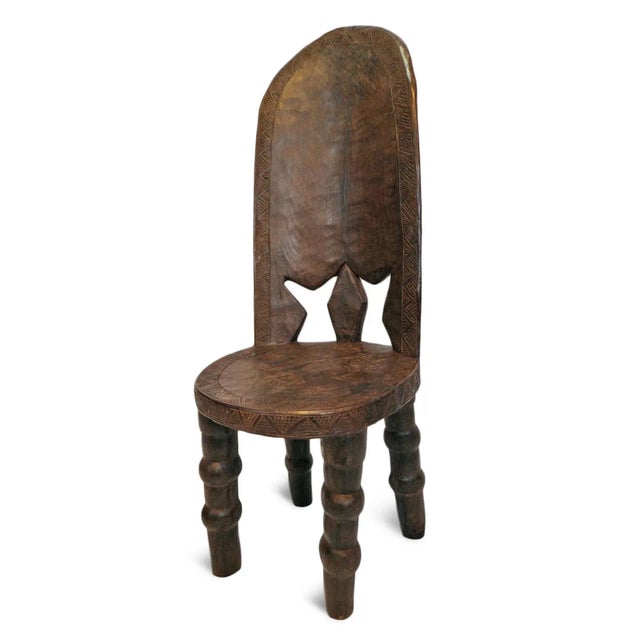 Tribal Vintage Guinea Village Chief Chair For Sale - Image 3 of 10