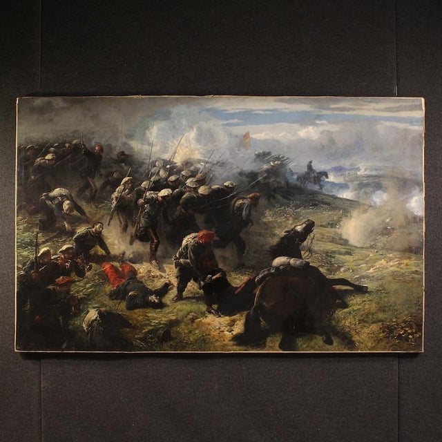 H.P., Great Battle of the 19th Century, 1880, Oil on Canvas For Sale - Image 16 of 16