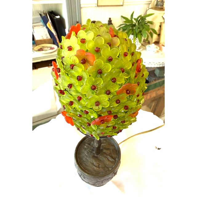 Late 19th Century Late 19th Century Art Nouveau German Crystal & Bronze Topiary Lamp For Sale - Image 5 of 15