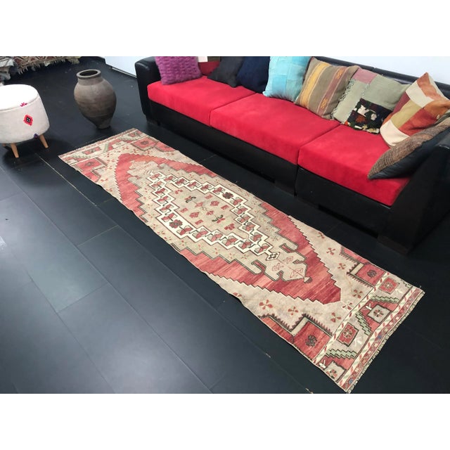 1960s Vintage Traditional Turkish Red Runner For Sale - Image 5 of 11