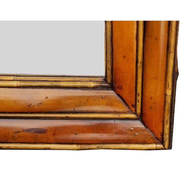 Vintage Bamboo and Rattan Wall Mirror - Made in Italy For Sale In Chicago - Image 6 of 9