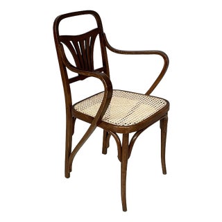 Austrian Chair in Wood and Straw, 1930s For Sale