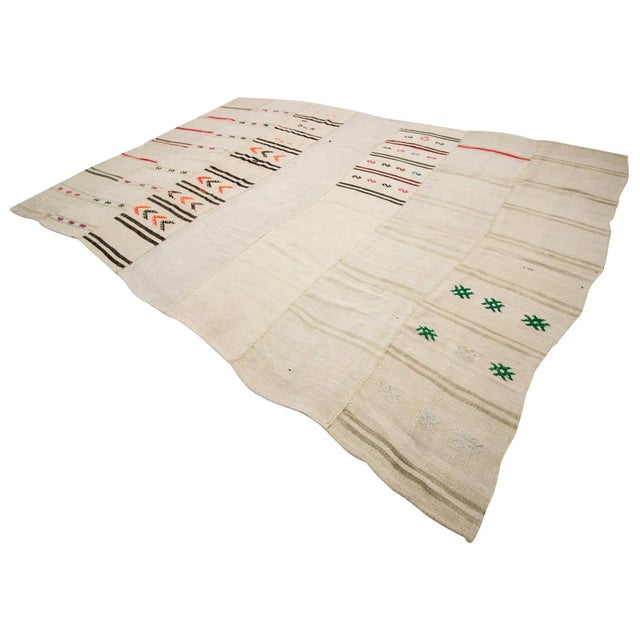 English Vintage Turkish Hemp Kilim Rug-8′8″ × 13′1″ For Sale - Image 3 of 7