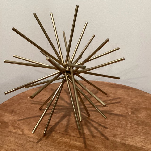 Worlds Away Contemporary Urchin Gold Leaf Iron Rod Asterisk by Worlds Away For Sale - Image 4 of 10