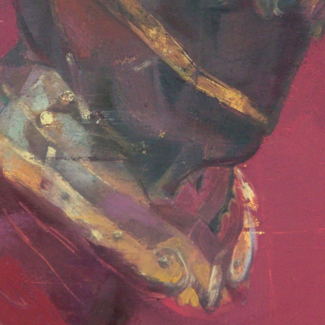 Basilisk by Elena Burykina | Oil on panel Sculpture of a mythical creature's head For Sale - Image 4 of 5