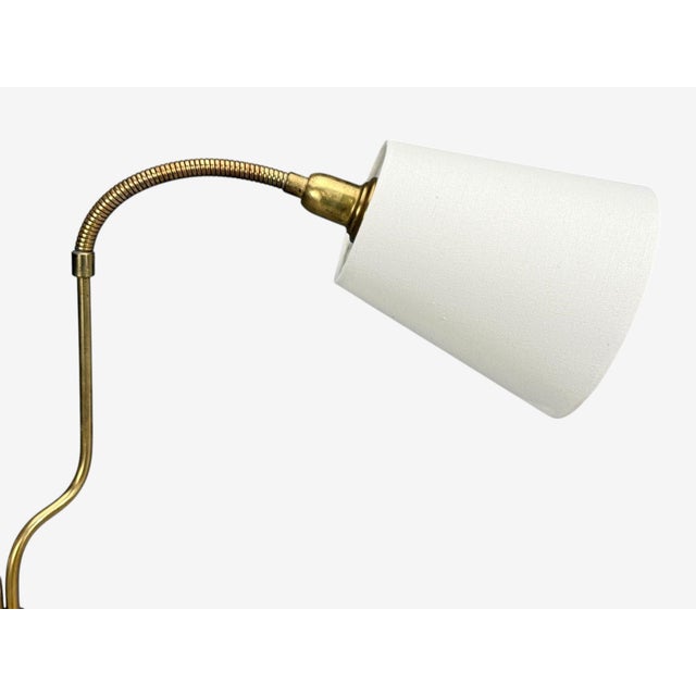 1950s 1950s Swedish Modern, Dual Head Floor Lamp, Reeded Brass, Sweden For Sale - Image 5 of 11