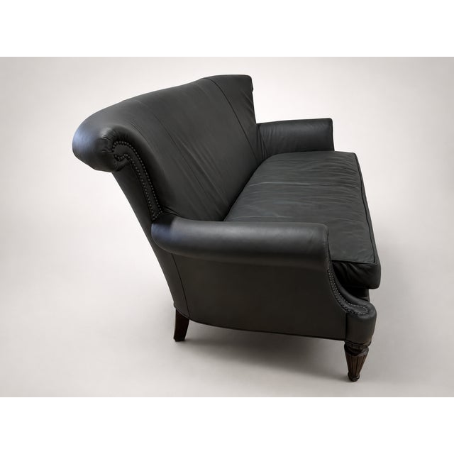 2020s Loom Sculptural Leather Sofa – Custom Refinished Dark Brown Statement Piece For Sale - Image 5 of 8