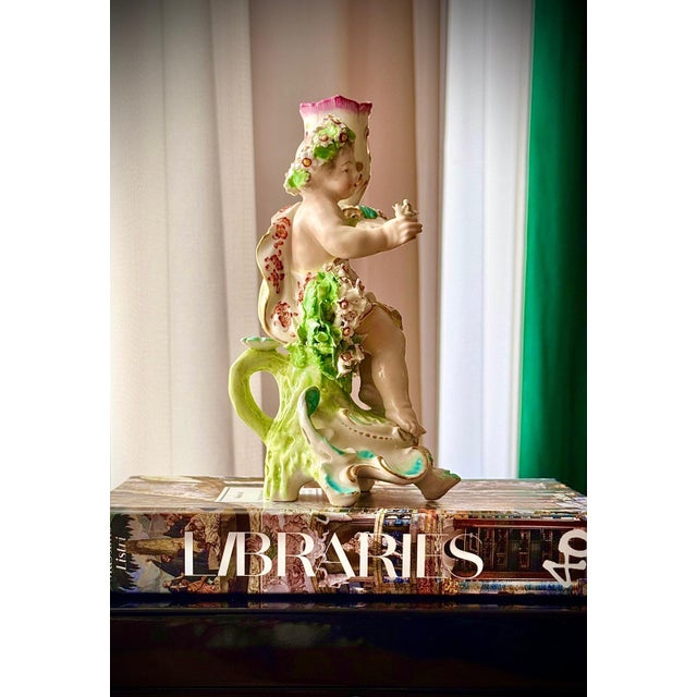 Blue English Georgian Candlesticks in Derby Porcelain, 1760s, Set of 2 For Sale - Image 8 of 18