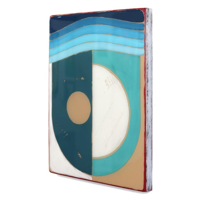 Time Zone 9 - Modern Resin Minimalist Cool Tone Geometric Original Artwork by Ricky Hunt For Sale In Los Angeles - Image 6 of 9