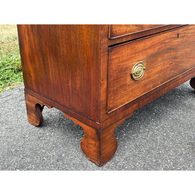 Mid 19th C. English "Two Over Three" Chest of Drawers - Highly Detailed, Original Brasses For Sale - Image 9 of 17