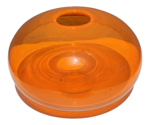 C1950's Mid Century Modern Signed Art Glass Orange Vase