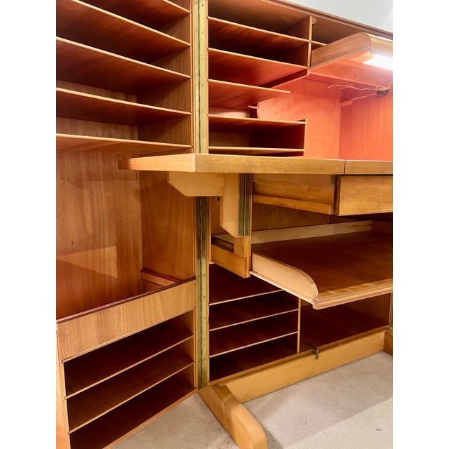 Mid-Century Magic Box Folding Desk Cabinet from Mummenthaler & Meier, Switzerland, 1950s For Sale - Image 3 of 10