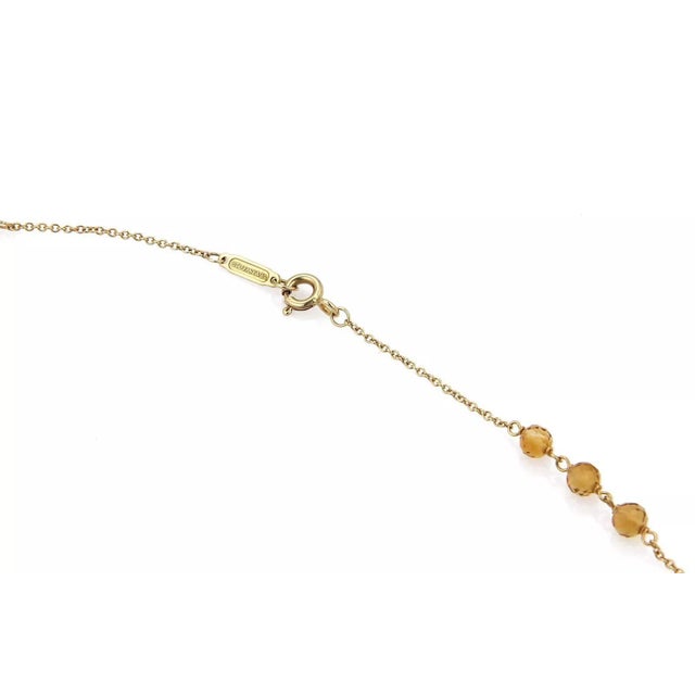 Tiffany and Co. Tiffany & Co. Faceted Citrine Beads 18k Yellow Gold Necklace 24" Long For Sale - Image 4 of 5
