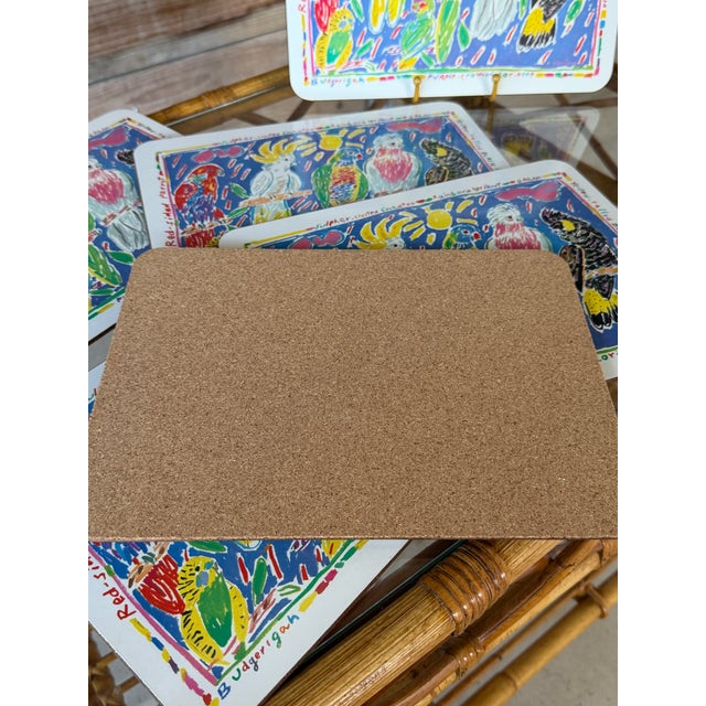 Traditional 1980s Ken Done Australian Parrot Placemats, Set of 6 in Original Box For Sale - Image 3 of 12