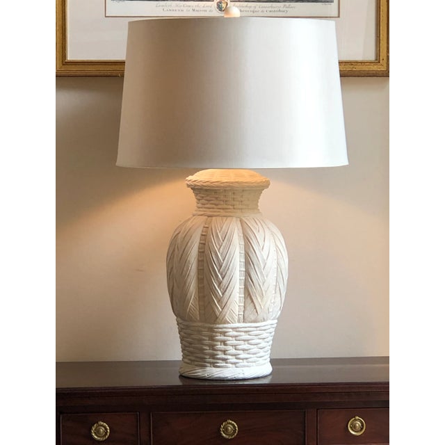 Metal Vintage Palm Beach Regency Style Plaster Table Lamp For Sale - Image 7 of 13