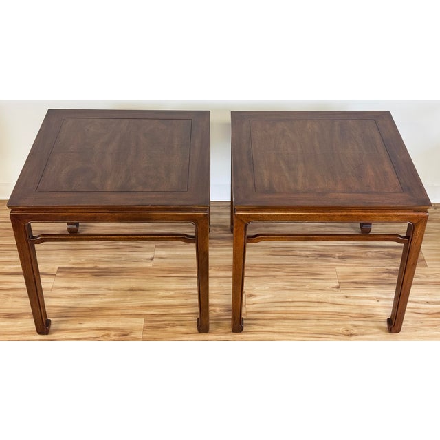 Mid 20th Century Vintage MCM Henredon Ming Style Side Table Pair For Sale - Image 5 of 15