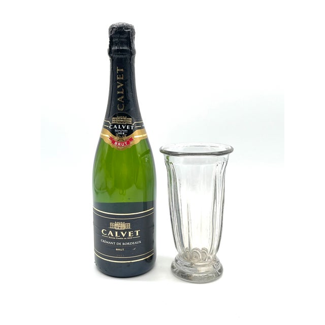 Glass Vintage Art Deco Pressed Glass Vase by Pierre Davesn, 1930s For Sale - Image 7 of 16