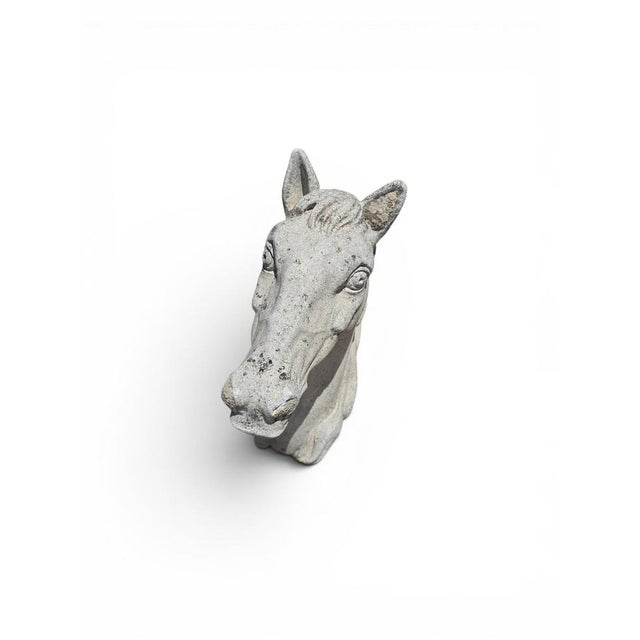 1990s Horse Head Sculpture in Reconstituted Stone, 1990s For Sale - Image 5 of 8