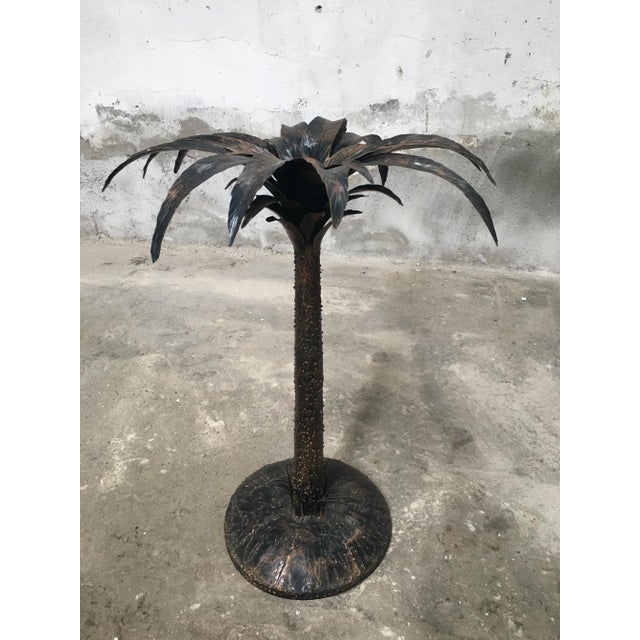 Mid-Century Modern Italian Burnished Iron Palm Tree Sculpture, in Very Good conditions. Designed 1970 to 1979