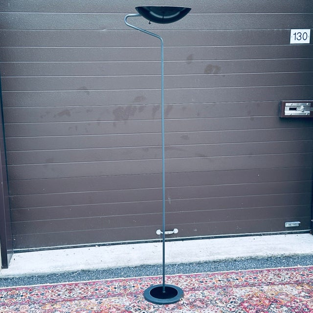Postmodern Memphis Style Enameled Steel Torchiere Floor Lamp For Sale - Image 9 of 12