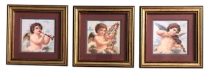 Gallery Wall Collection-3 Small Angels Playing Instruments Vintage Framed Prints