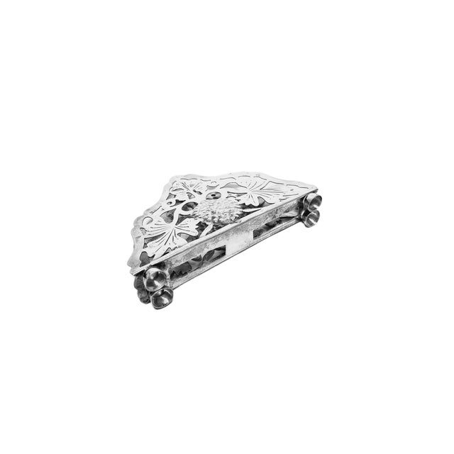 Metal Postmodern Art Deco Silver Napkin Holder, Poland, 1960s For Sale - Image 7 of 18