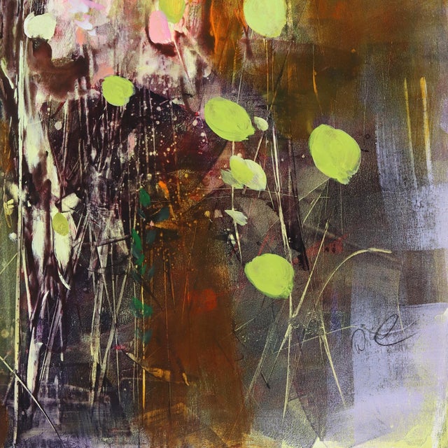Wood A Passing Glimpse - Original Contemporary Abstract Oil Painting on Wood Panel by Denna Erickson For Sale - Image 7 of 9