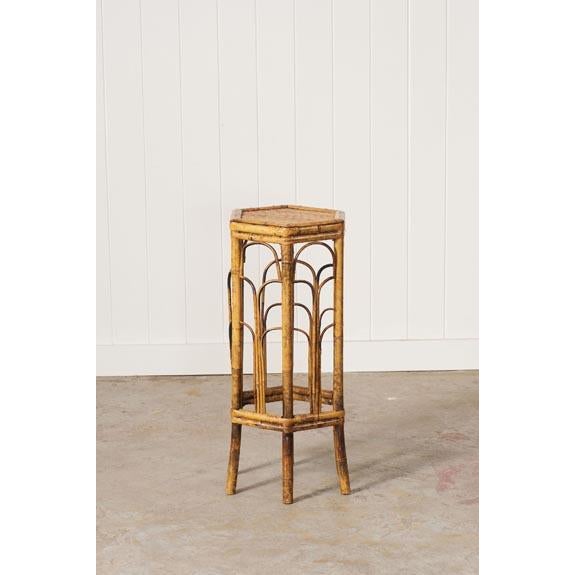 19th Century English Colonial Hexagonal Bamboo Plant Stand