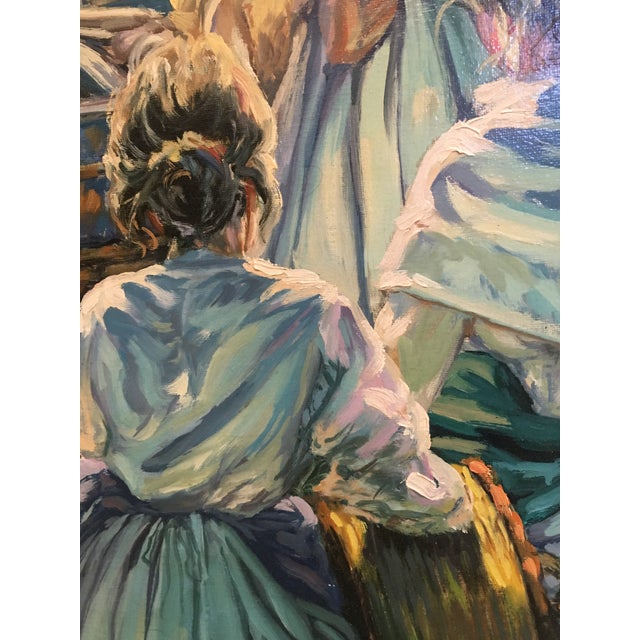20th Scene of This Time, Sea, Spanish Oil on Canvas, Gonzalez Alacreu For Sale In Miami - Image 6 of 9