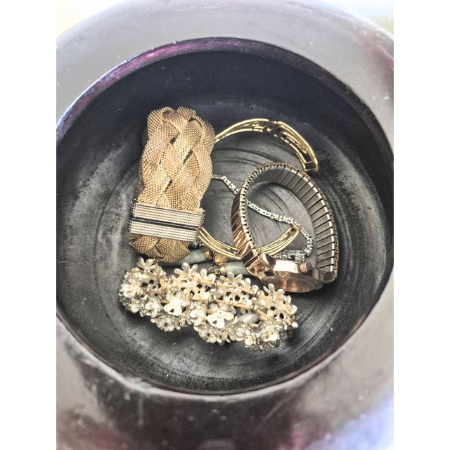 Vintage Large Carved Lidded Bowl Trinket Dish Catchall Tribal Ethnic Statement Piece For Sale - Image 11 of 14