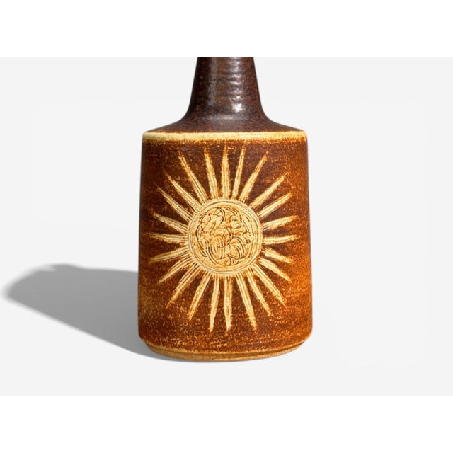 Brown Søholm Stentøj, Table Lamp, Brown Glazed Stoneware, Denmark, 1960s For Sale - Image 8 of 10