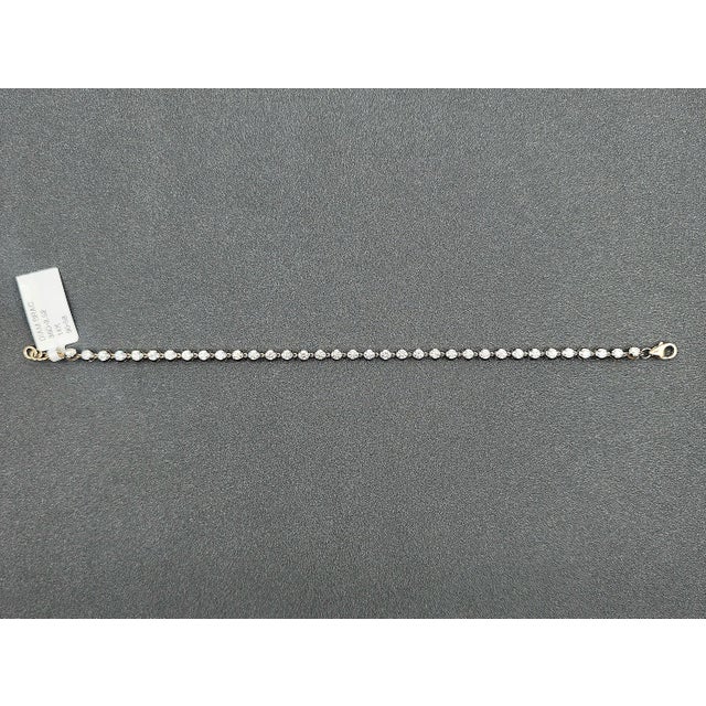Metal 2.52 Ct Diamond by the Yard Tennis Bracelet For Sale - Image 7 of 8