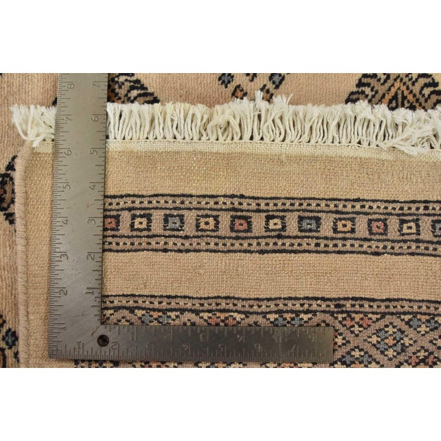 Bokhara Jaldar Rug 8′ X 9’6” Beige Wool Tribal Hand-Knotted Oriental Carpet For Sale - Image 14 of 14