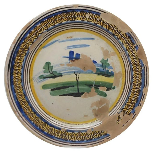 Antique Decorated Vietri Ceramic Dish, Napoli, Italy, 1900s For Sale - Image 11 of 11