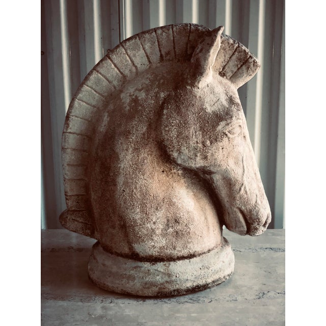 Vintage Cement Horse Head Statue Chairish