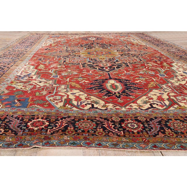 Late 19th Century Persian Serapi Rug, 12'00 X 18'04 For Sale - Image 9 of 10