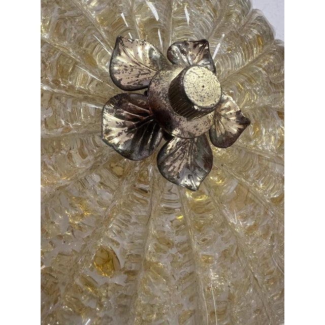Metal Ceiling Light with Gold Inclusion in the style of Borovier & Toso, 1990 For Sale - Image 7 of 9