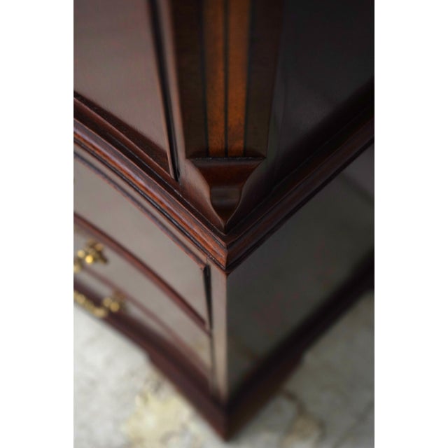 Baker Mahogany Inlaid Bow Front High Chest For Sale - Image 9 of 16