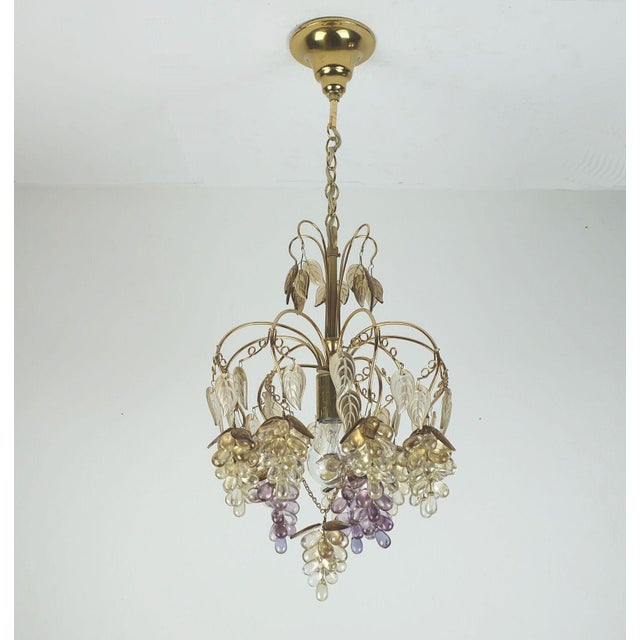 Mid-Century Pendant Light in Crystal Glass and Gilt Brass by Christoph Palme for Palwa, 1970s For Sale - Image 5 of 11