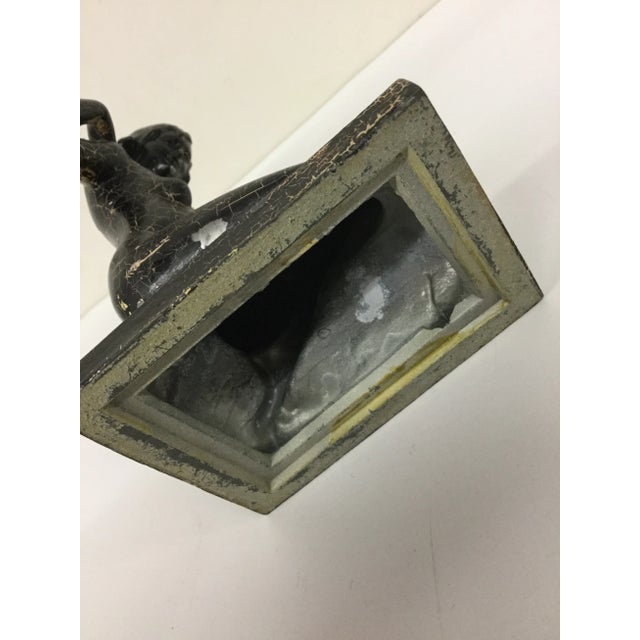 Antique Crackle Painted & Cast Metal Nude For Sale - Image 9 of 11