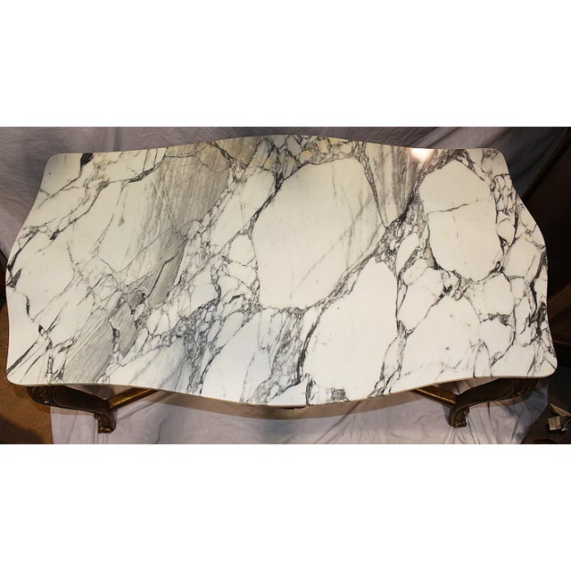 Italian Rococo Carved & Gilded Wood Console Table For Sale - Image 9 of 10