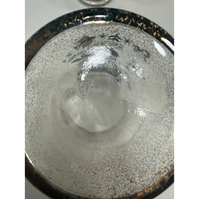 Gold 1950s Mid-Century Modern Signed Georges Briard 22k Gold Hot Air Balloon Cocktail Set Pitcher & 7 Glasses - 8pcs For Sale - Image 8 of 12