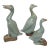 Vintage Chinese Celadon Glazed Porcelain Goose Family Figurine Statue Trio For Sale