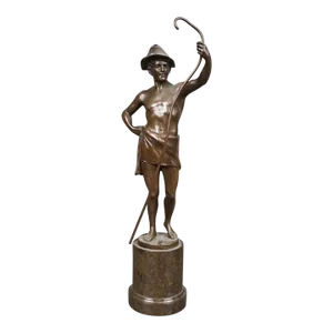 Raphael Hubert (French 1884), Le Berger "The Shepperd" Patinated Bronze Sculpture