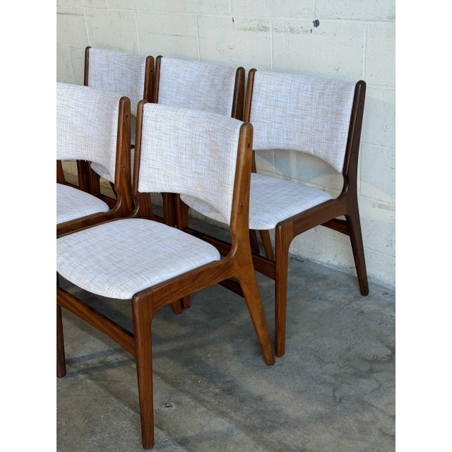 Rosewood Dining Chairs in Style of Erik Buch Upholstered Mid-Century Seating Set of 6 Denmark 1960s For Sale - Image 10 of 11