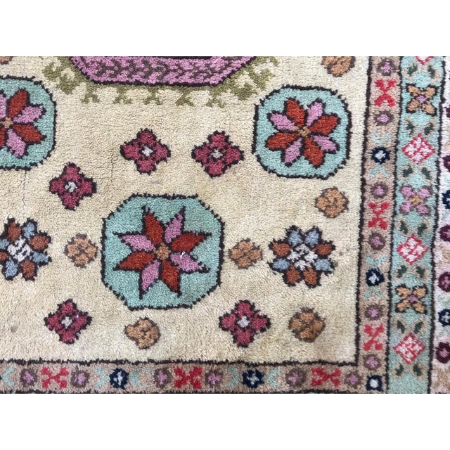 Blue Transylvanian Square Middle Eastern Rug, 1960s For Sale - Image 8 of 14