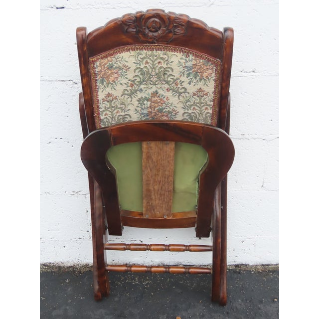Victorian Early 1900s Solid Wood Folding Rocking Chair 6897 For Sale - Image 9 of 12
