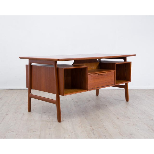 Wood Danish Teak Model 75 Desk from Omann Jun, 1960s For Sale - Image 7 of 18
