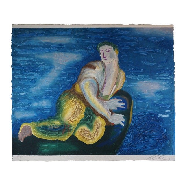 1990s Sandro Chia Untitled #6 Carborundum Etching Handmade Paper Hand Signed and Numbered Art For Sale